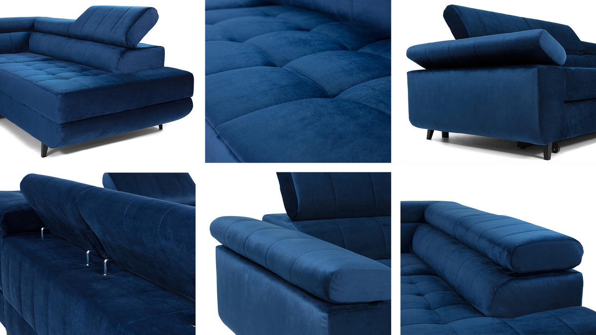 ECKSOFA Nord, Seite: Links - Currygelb/Schwarz, Holz/Textil (264/203cm) - MIRJAN24