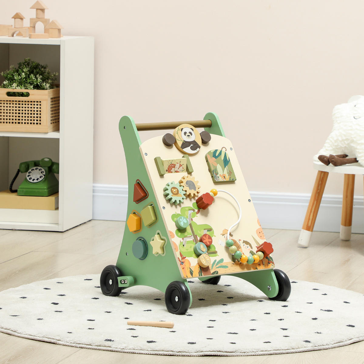 LAUFLERNWAGEN MDF Sperrholz Grün - Grün, Holz (33.5/46.8/36cm) - AIYAPLAY