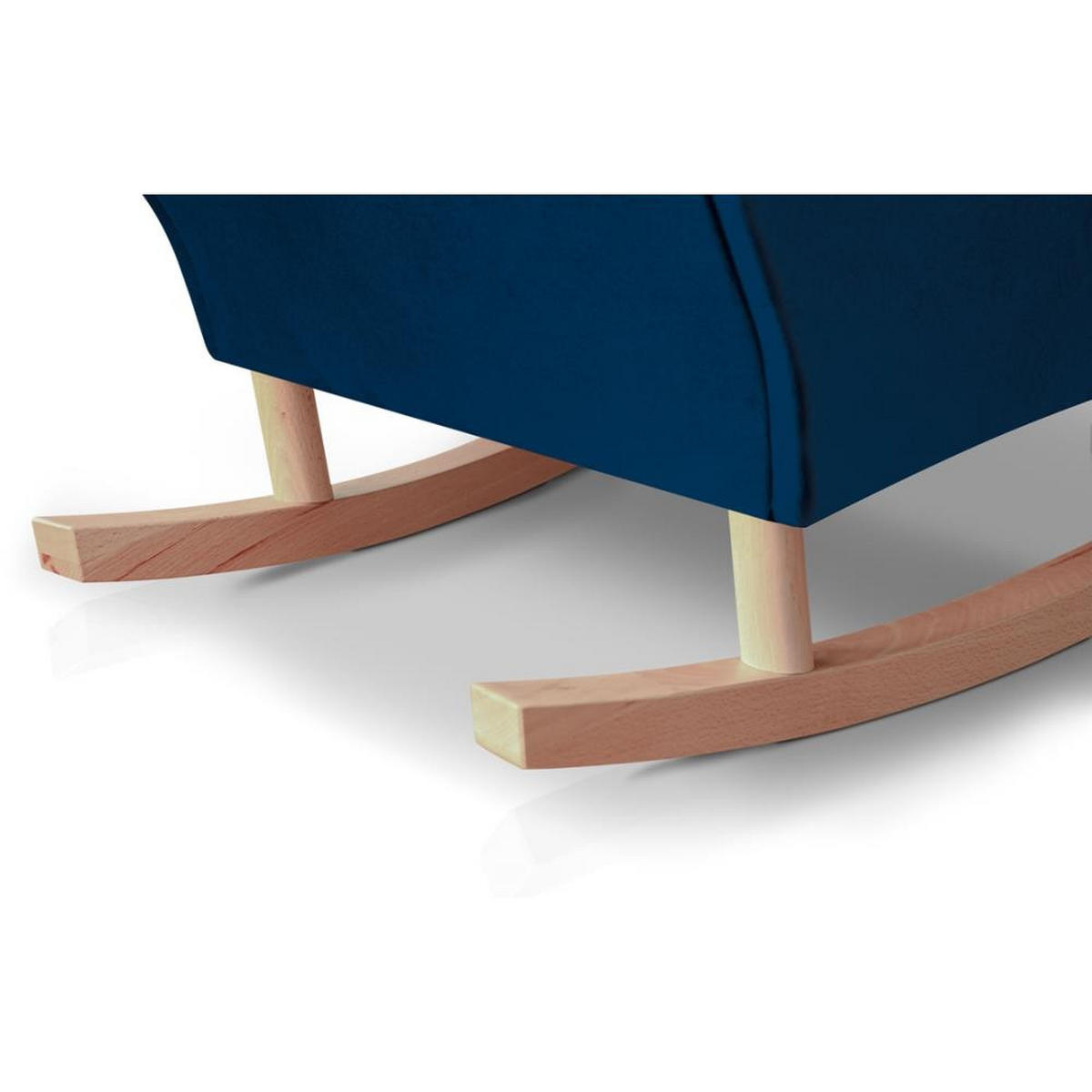 SCHAUKELSTUHL Fabio dunkelblau mit Buchenbeinen - Buchefarben/Dunkelblau, Textil (82/103/108cm) - Beautysofa