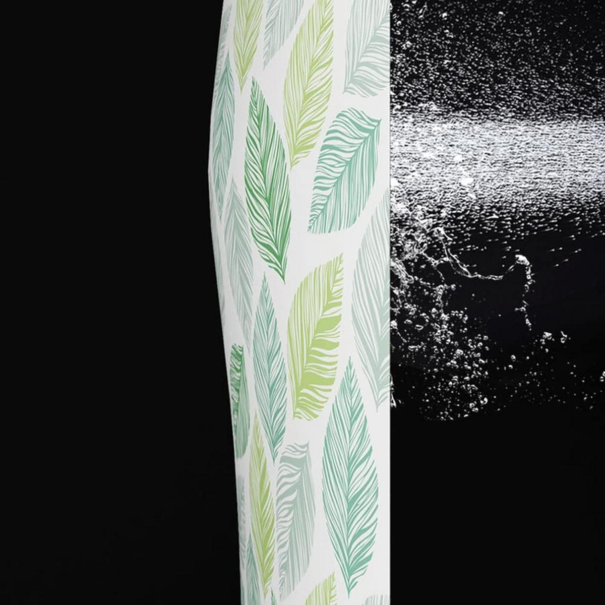 DUSCHVORHANG lang wasserdicht PEVA Muster Blätter Grün schimmelresistent mit Haken - Grün, Kunststoff (180/180cm) - MCBOSON