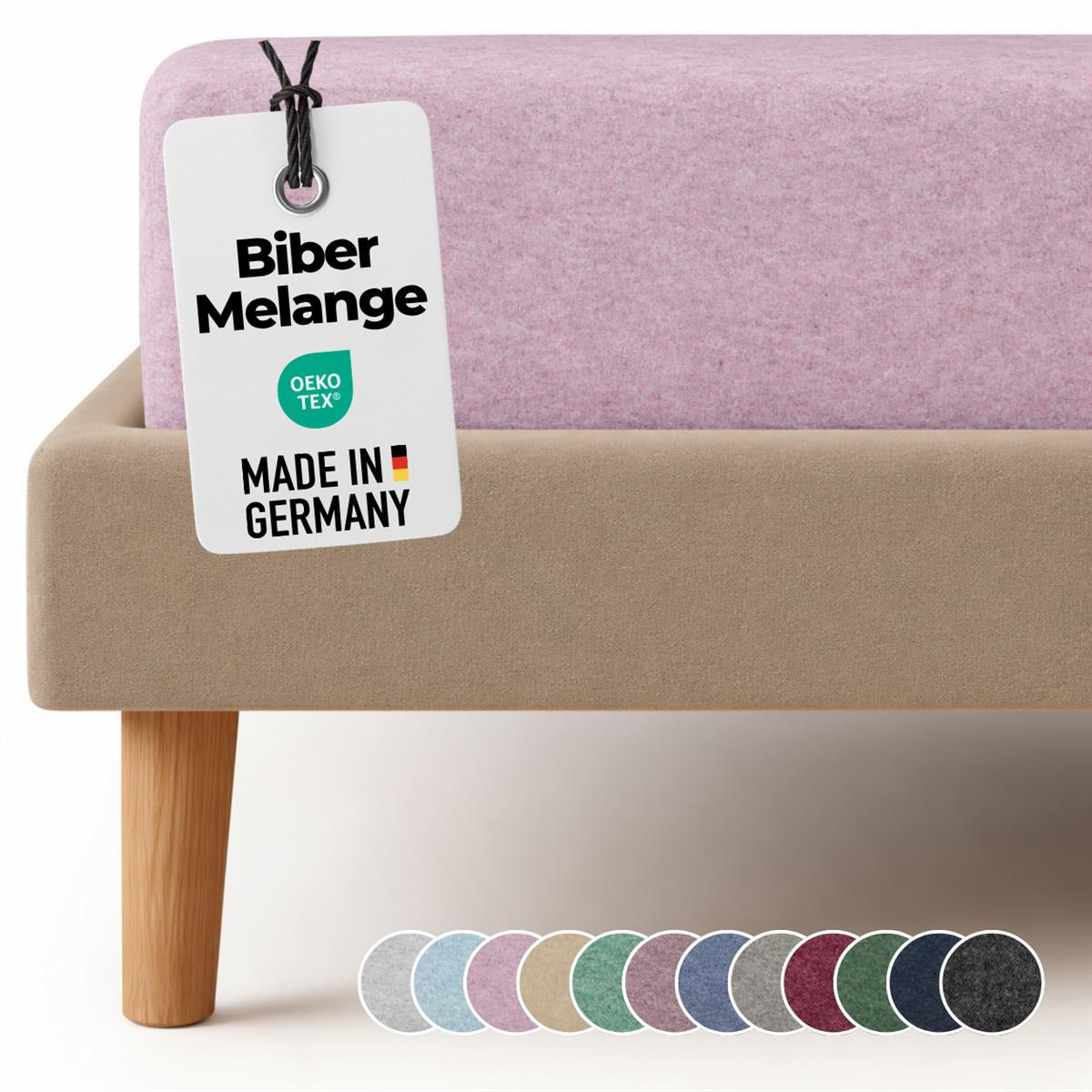 BIBER-SPANNBETTLAKEN 90x200 - 100x200 cm Made in Germany! Warme Winter Flanell Bettlaken aus 100% Baumwolle, Spannbetttuch Rosa - Rosa, Textil (90/200cm) - Carpe Sonno