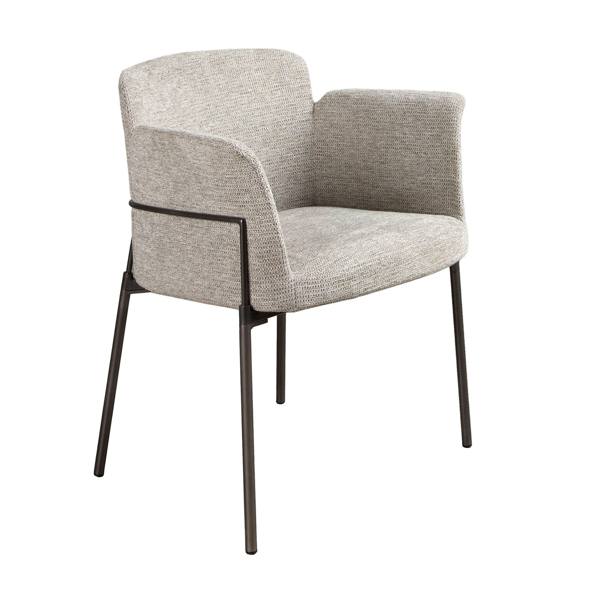 STUHL asymmetrisch Grau Stahl 66/54/77 cm - Grau, Textil/Metall (66/77/54cm) - ANGEL CERDA