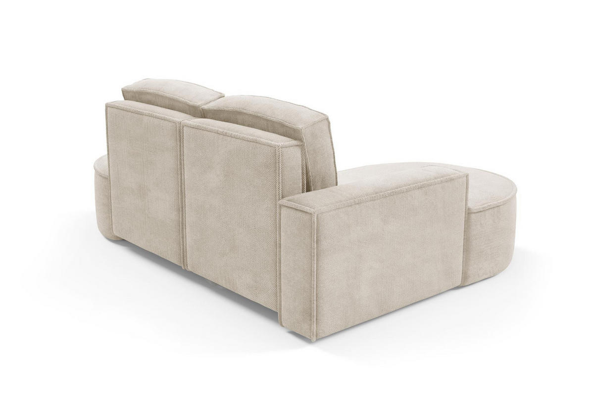 ECKSOFA Flow Hellbeige, mit Kissen in Curio Stoff, linke seite - Creme, Holzwerkstoff/Textil (210/157cm) - Bettso