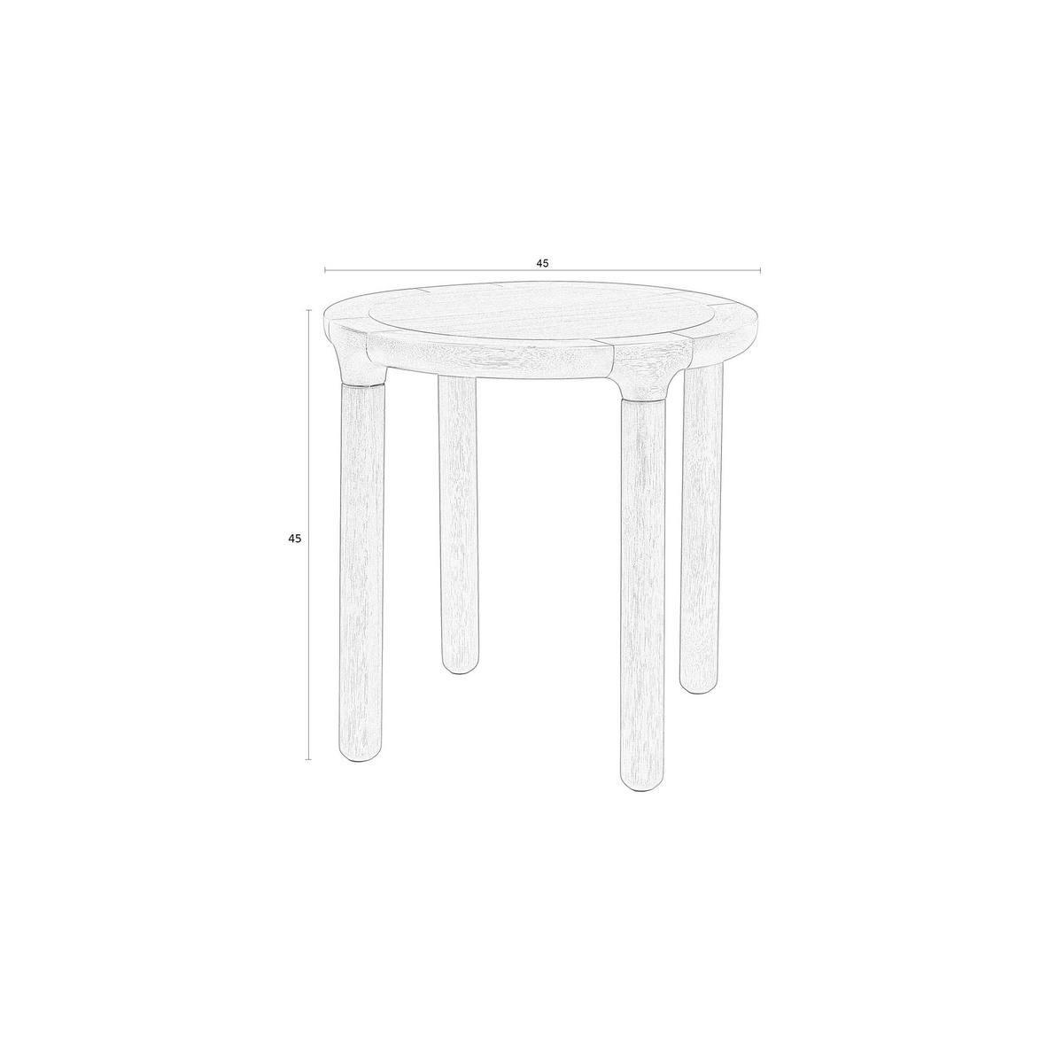 BEISTELLTISCH Storm Rund 45 cm Schwarz - Schwarz, Holz (45/45/45cm) - Zuiver