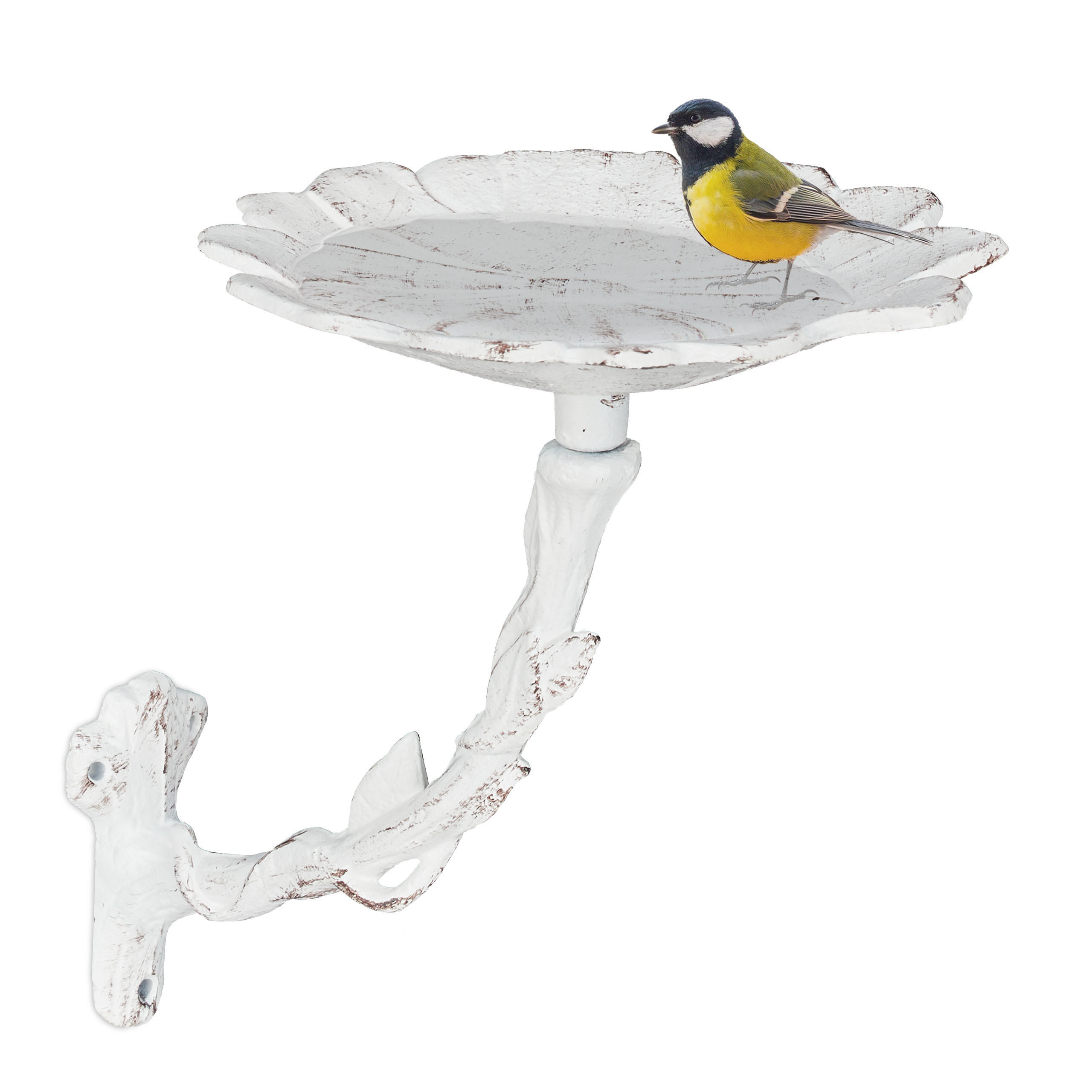 VOGELTRÄNKE - Weiß, Metall (17/20/21cm) - Relaxdays