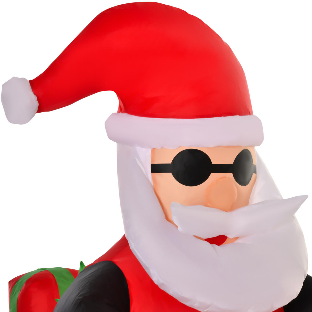 AUFBLASBARER Weihnachtsmann, Polyester, Weiß+Rot+Grün - Multicolor, Kunststoff (55/150/153cm) - HOMCOM