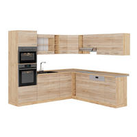 ECKKÜCHE R-Line, Sonoma/Goldkraft Eiche, 247 x 237 cm ohne Arbeitsplatte - Honigeiche/Sonoma Eiche, Holzwerkstoff (247/206.8/46cm) - Vicco