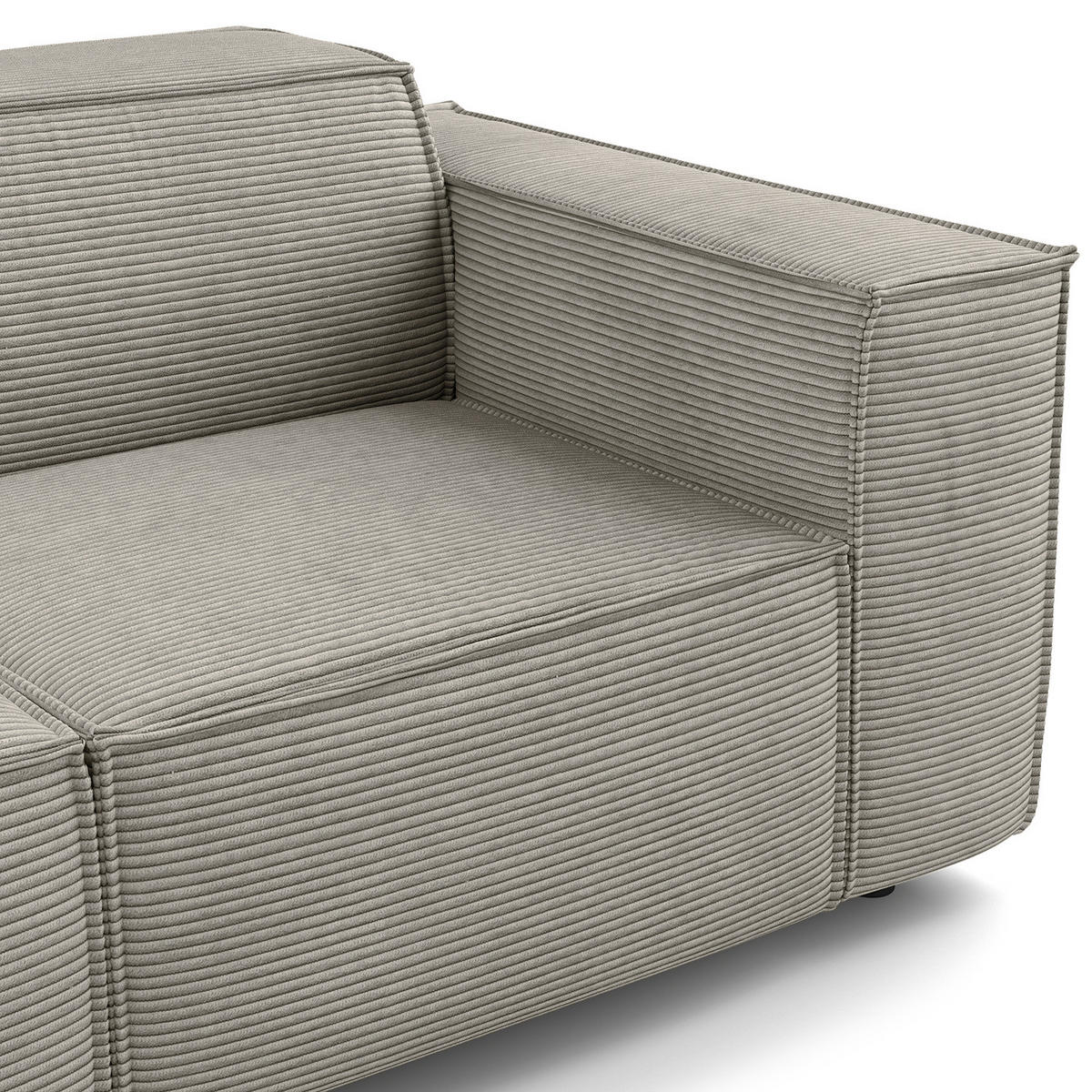 ECKSOFA mit Ottomane - Graubraun/Schwarz, Kunststoff/Textil (260/234cm) - home24