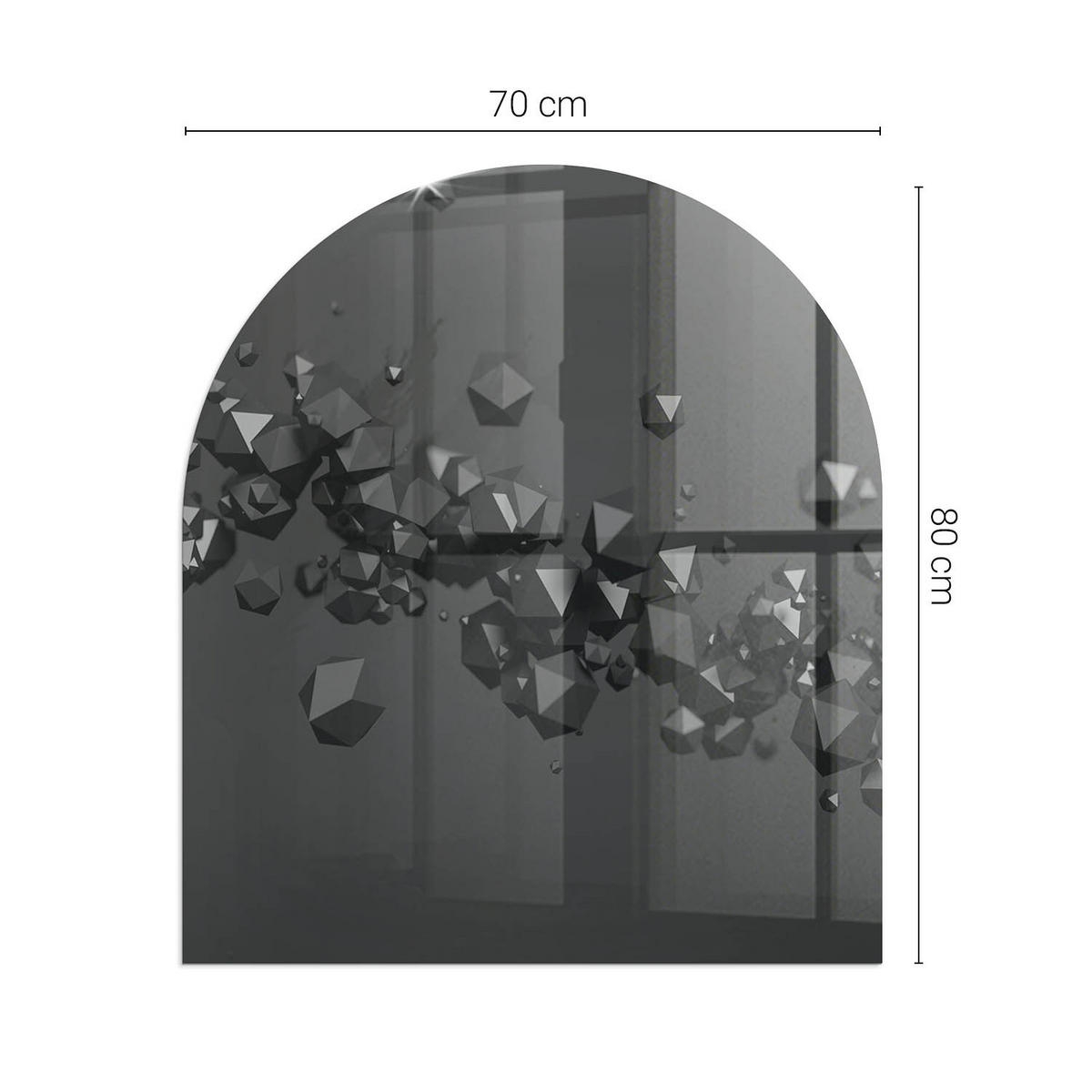 GLASPLATTE für Kamin 80x70 cm Schwarz - Schwarz, Glas (80/70/0.4cm) - ArtPrintCave