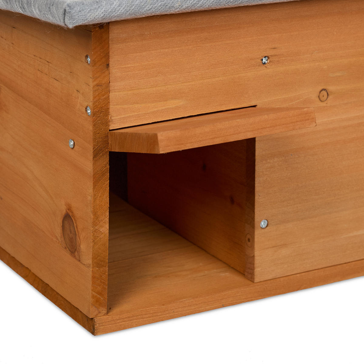 IGELHAUS - Orange, Holz/Textil (46/21/34cm) - Relaxdays