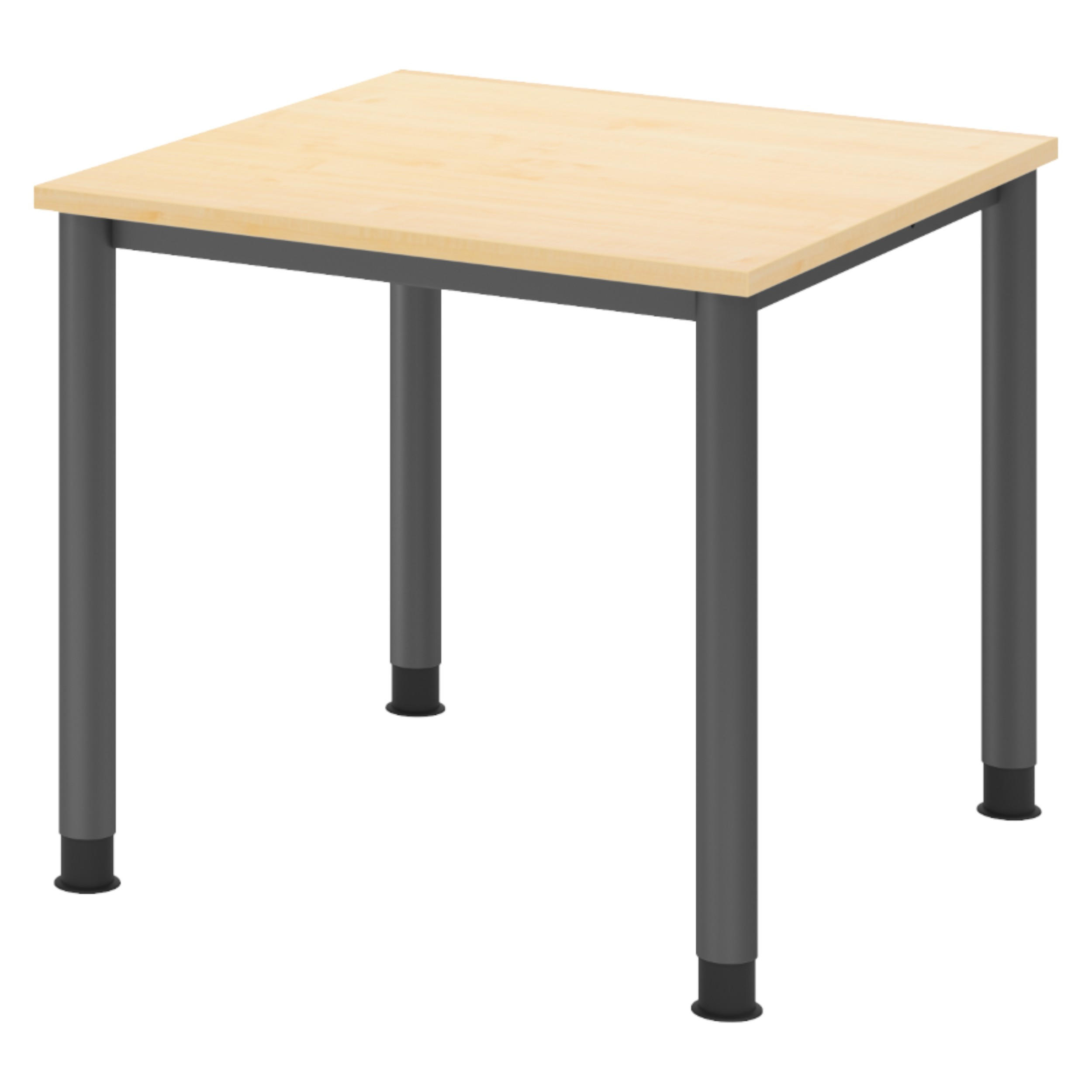 SCHREIBTISCH Serie-H Gestell: Graphit 80/80/74 cm in Ahornfarben - Ahornfarben, Holzwerkstoff (80/80/74cm) - bümö