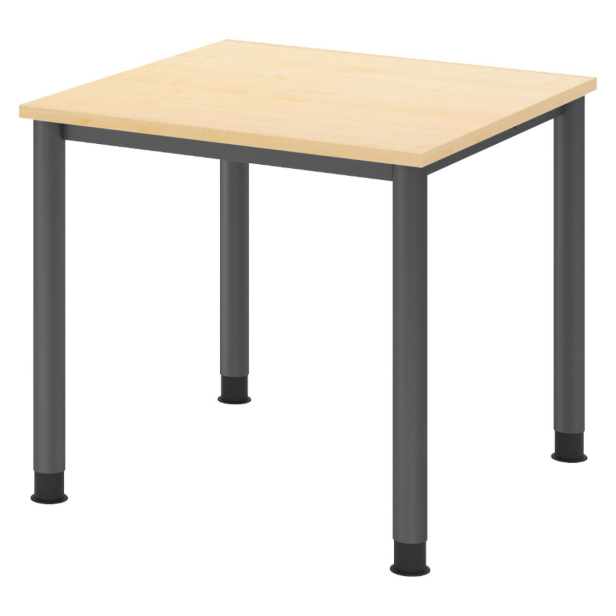 SCHREIBTISCH Serie-H Gestell: Graphit 80/80/74 cm in Ahornfarben - Ahornfarben, Holzwerkstoff (80/80/74cm) - bümö