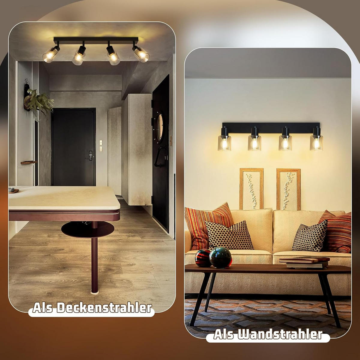 DECKENSTRAHLER Sternlicht 19/15/56 cm - Schwarz, Metall (56/19/15cm) - ZMH