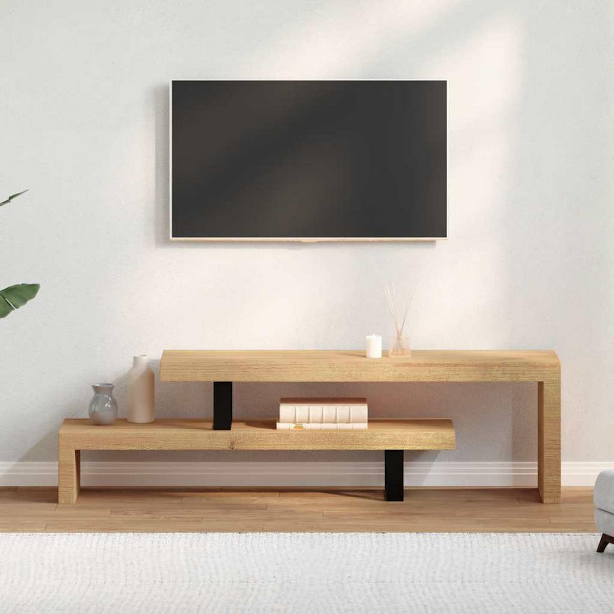 TV-LOWBOARD Massivholz Mango - Braun, Holz (30/40/115cm) - vidaXL
