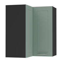 ECKHÄNGESCHRANK Kvantum W12/60 Mint Matt / Schwarz Matt 60 / 60 / 72cm - Schwarz/Mintgrün, Holz/Holzwerkstoff (60/72/60cm) - Feldmann-Wohnen