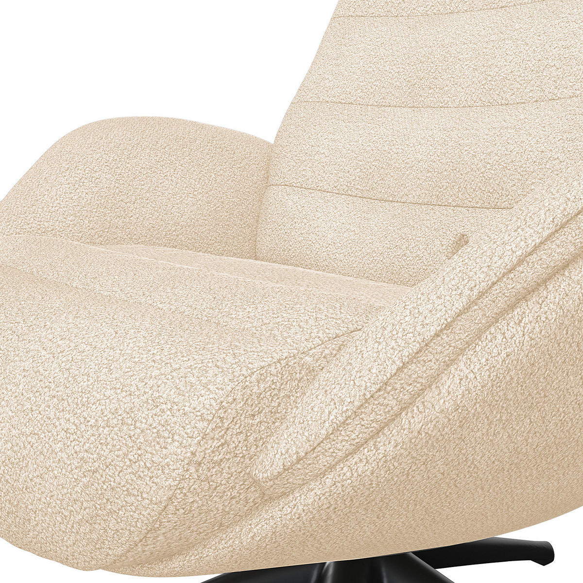 RELAXSESSEL - Beige/Schwarz, Textil/Metall (90/107/90cm) - home24