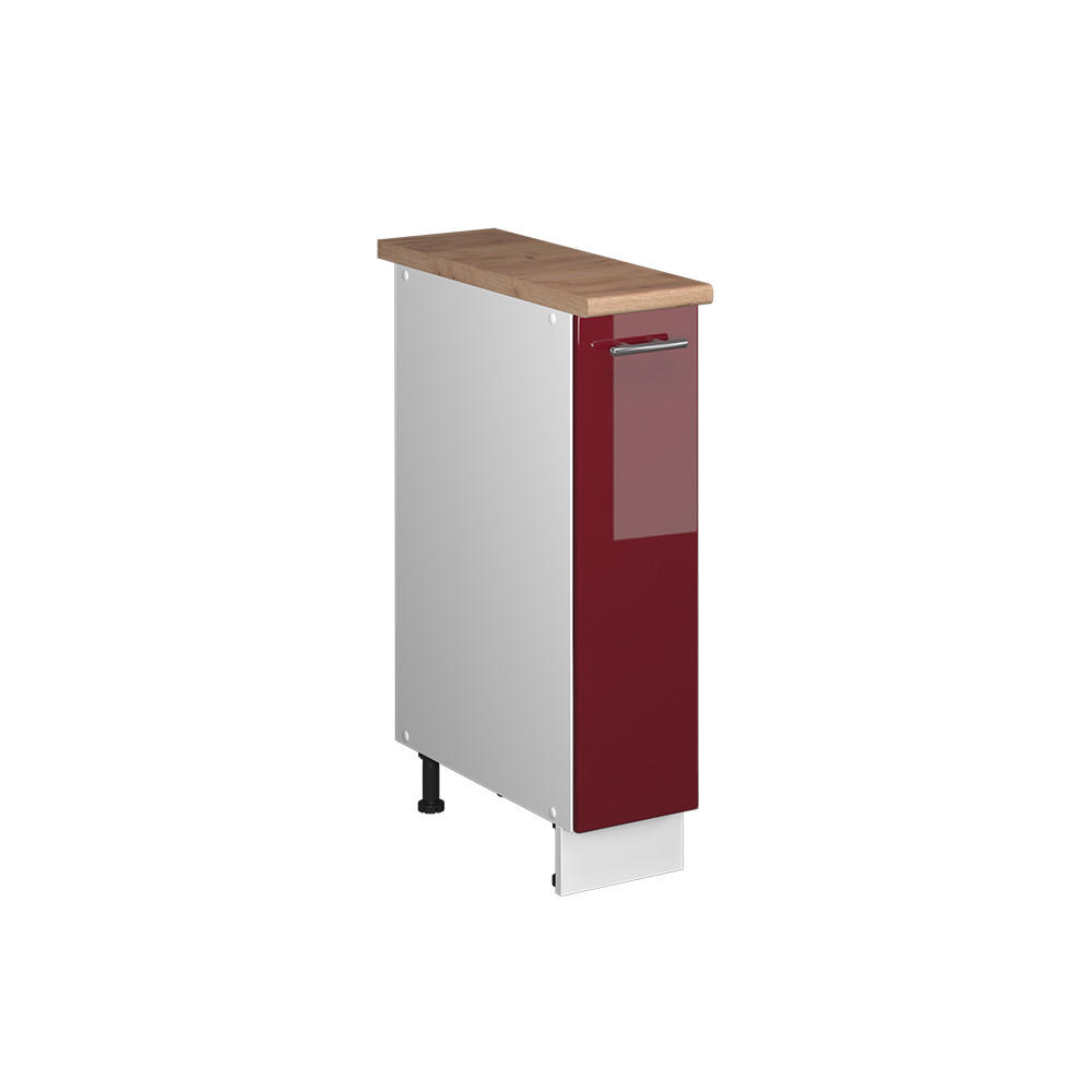 APOTHEKERSCHRANK Fame-Line, Bordeaux Hochglanz/Weiß, 20 cm, AP Eiche - Bordeaux/Weiß, Holzwerkstoff (20/82/60cm) - Vicco