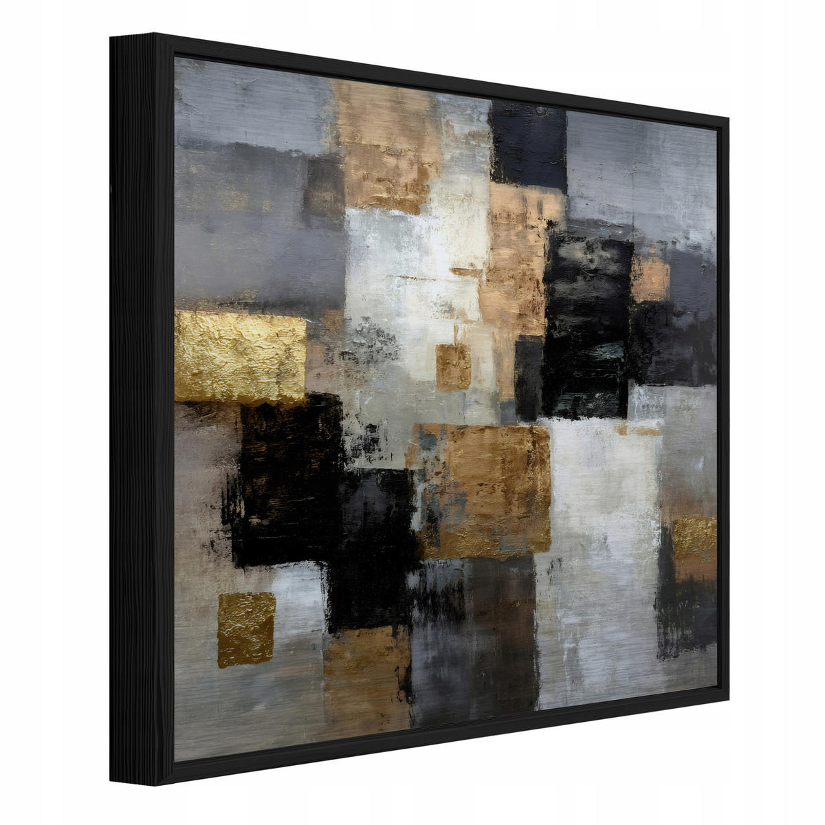 BILDER mit Rahmen Abstraktion Geometrisch Schwarz 50x50 cm - Multicolor, Metall (50/50cm) - Wallarena