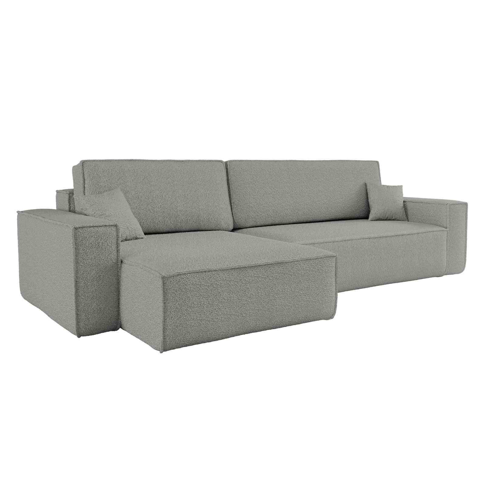 ECKSOFA Mit Schlaffunktion Und Bettkasten, Eckcouch BEST XL Stoff Quelle Grau Links - Schwarz/Grau, Holz/Kunststoff (142/274cm) - Kaiser Möbel
