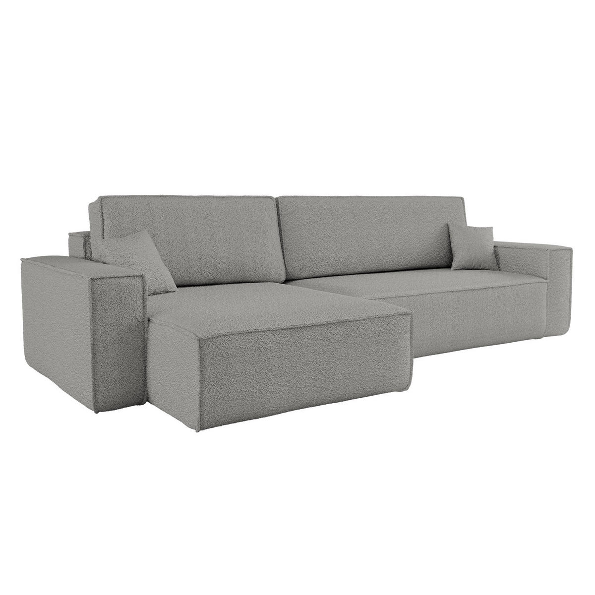 ECKSOFA Mit Schlaffunktion Und Bettkasten, Eckcouch BEST XL Stoff Quelle Grau Links - Schwarz/Grau, Holz/Kunststoff (142/274cm) - Kaiser Möbel