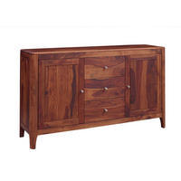 SIDEBOARD Sheesham146x40x86 walnuss geölt BROOKLYN #22 - Dunkelbraun, Holz (146/86/40cm) - Massivmoebel24