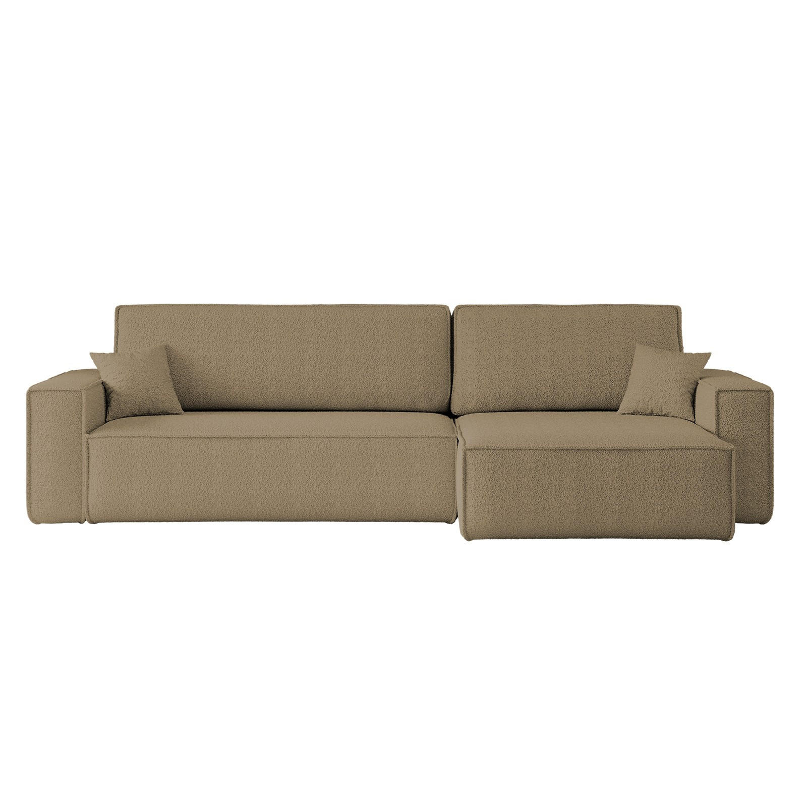 ECKSOFA Mit Schlaffunktion Und bettkasten, Eckcouch BEST XL Stoff Quelle Hellbraun Rechts - Hellbraun/Schwarz, Holz/Kunststoff (142/142cm) - Kaiser Möbel