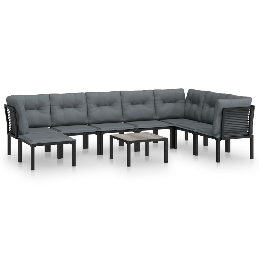 vidaXL Garten-Lounge-Set Schwarz