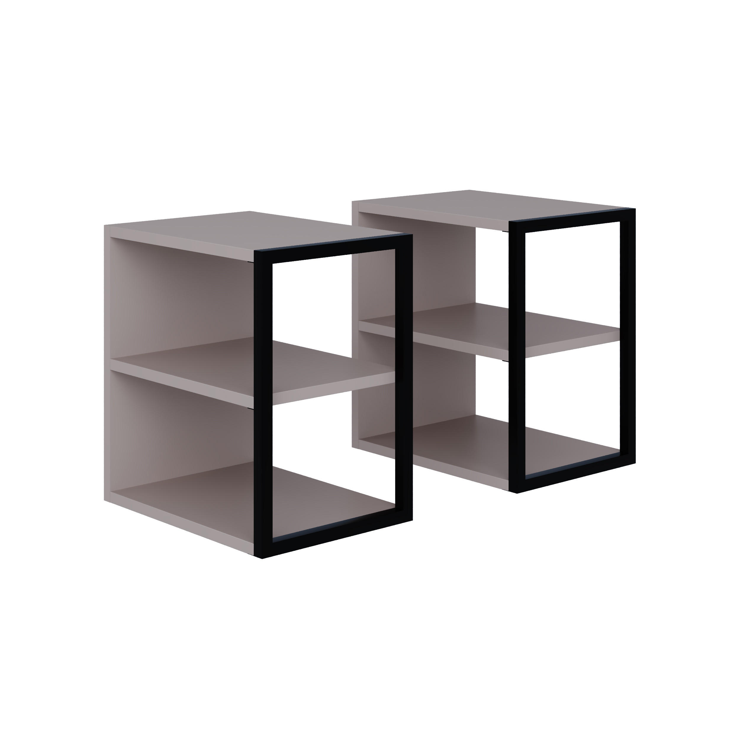 BEISTELLTISCH Echo 2er Set Mocha 42/30/45 cm - Mokka, Holzwerkstoff (42/30/45cm) - Decortie