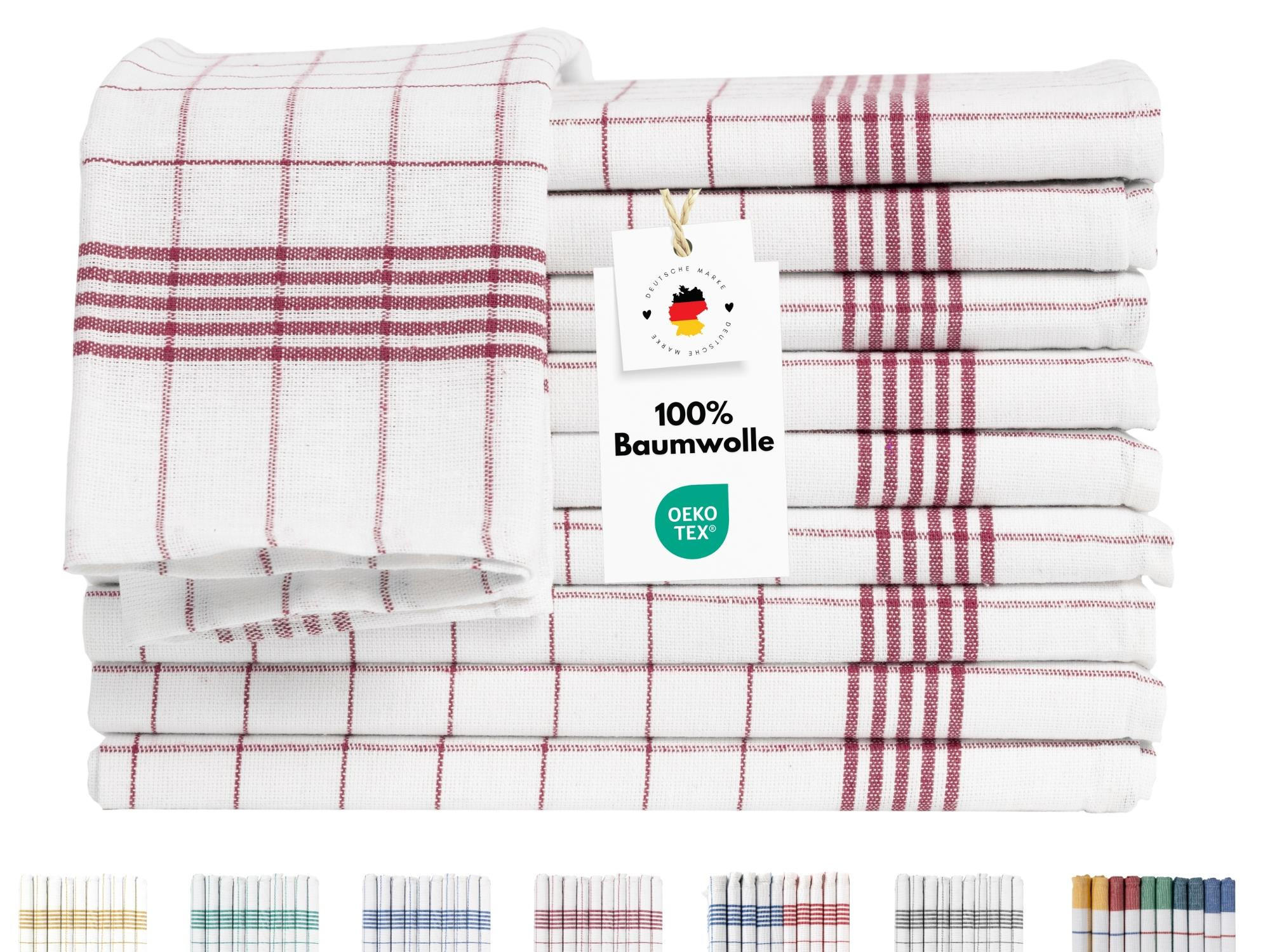 GESCHIRRTÜCHER 50x70 cm im 10er Set aus 100% Baumwolle, Küchentücher Rot - Rot, Textil (50/70cm) - Carpe Sonno