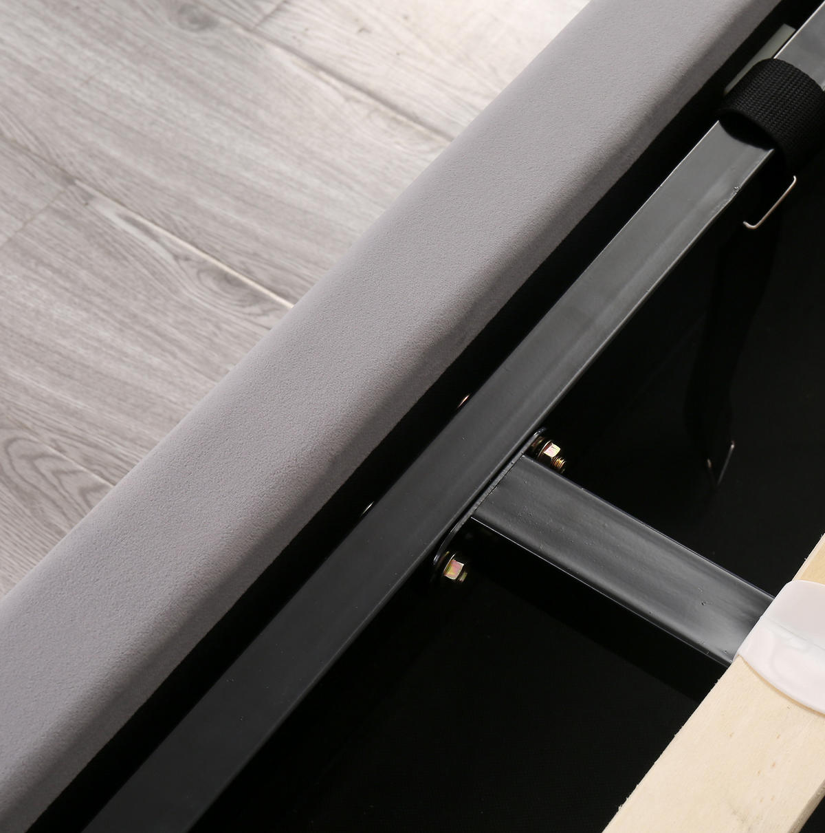 POLSTERBETT 160/200 cm Grau aus Samt mit Bettkasten - Grau, Textil (160/200cm) - OKMYHOME