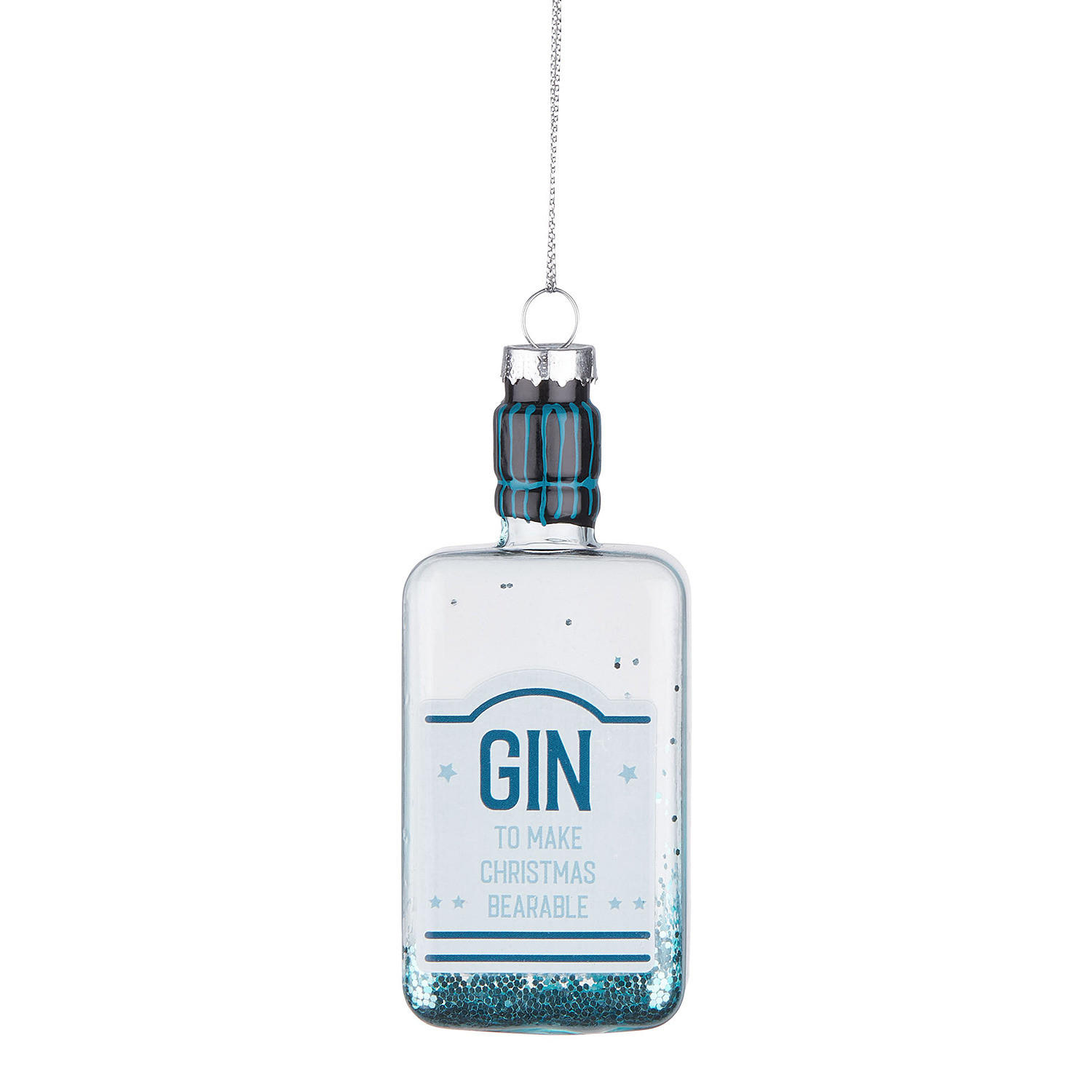 BAUMANHÄNGER Hang On Gin Flasche - Blau, Glas (4/11/3cm) - Butlers