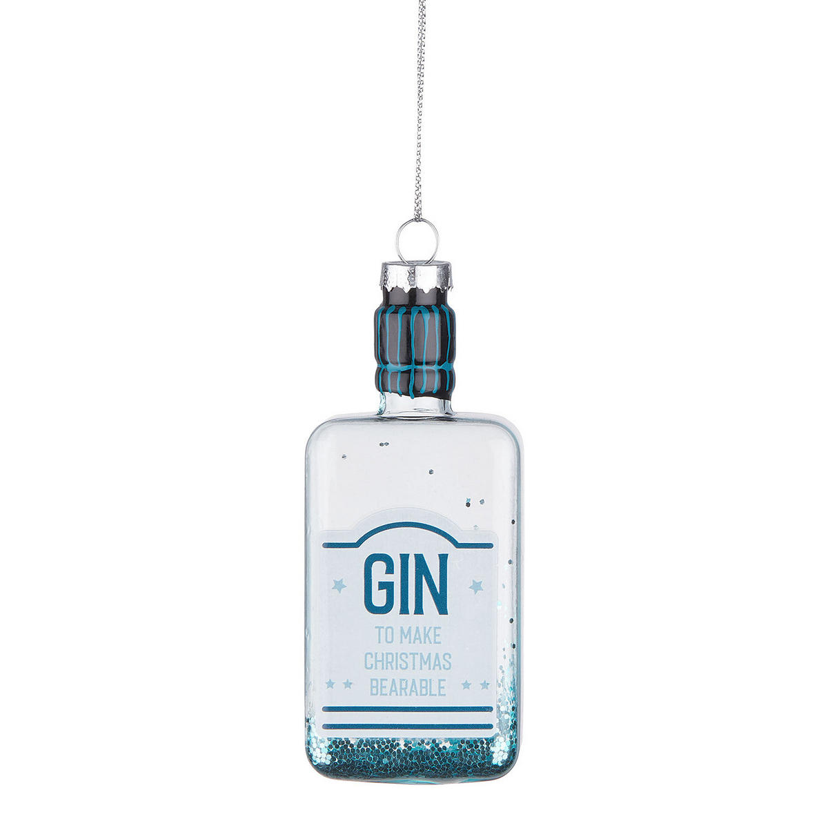 BAUMANHÄNGER Hang On Gin Flasche - Blau, Glas (4/11/3cm) - Butlers