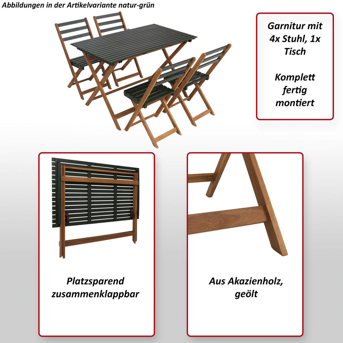 SITZGRUPPE Braun, Grün - Braun/Grün, Holz - MCW
