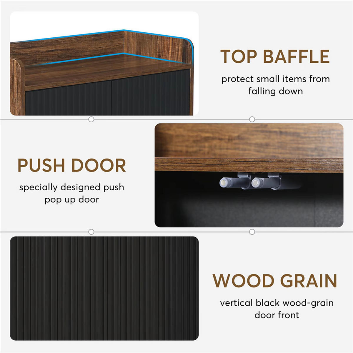 SCHUHSCHRANK 5-stufig mit Türen, Schwarz - Schwarz, Holz (73/105/35cm) - Kaket