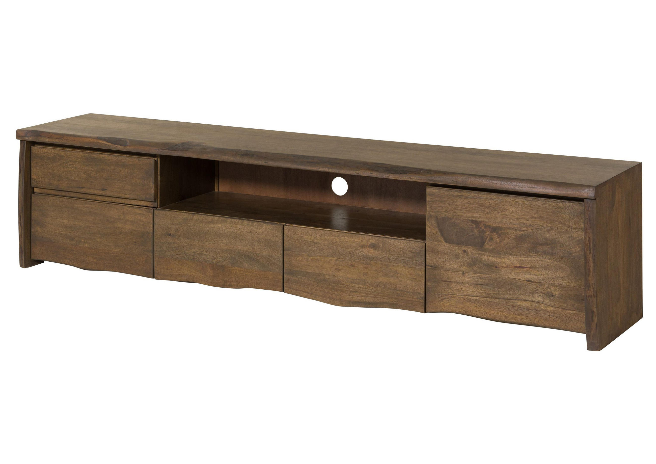 TV-BOARD Mango 220x45x50 braun geölt PURE MANGO #224 - Braun, Holz (220/50/45cm) - Massivmoebel24