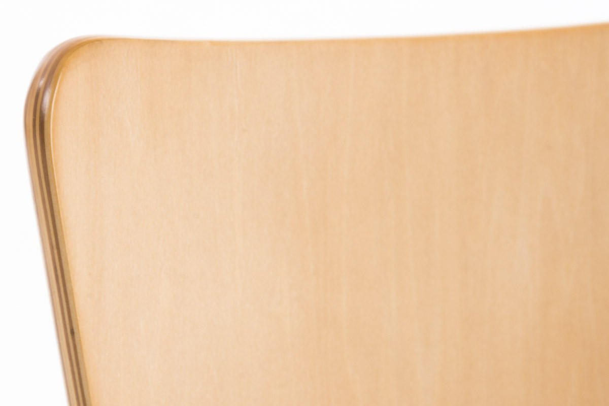 BESUCHERSTUHL Jaron mit Holzsitz und Metallgestell, Farbe: Natura - Chromfarben/Naturfarben, Holz/Metall (43/84/50cm) - TPFLiving