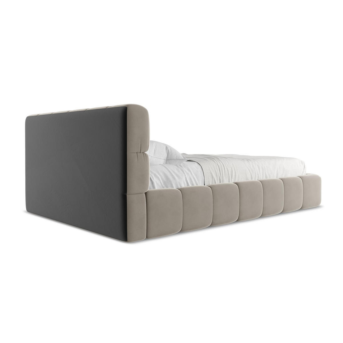 POLSTERBETT mit Bettkasten und Lattenrost 160x228 Grau - Taupe/Schwarz, Kunststoff/Textil (140/200cm) - LaMiaSofa