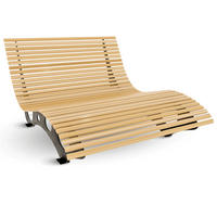 WELLENLIEGE Doppelliege MARTEN Massivholz Waldsofa - Braun, Holz (148/105/152cm) - DELUKE