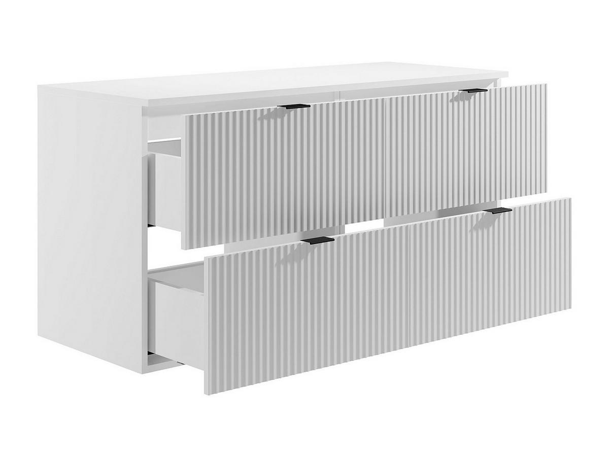 WASCHBECKENUNTERSCHRANK - 120cm x 47cm - MDF - weiß - ZEVINI - Weiß, Holz (120/60/47cm) - Vente-Unique