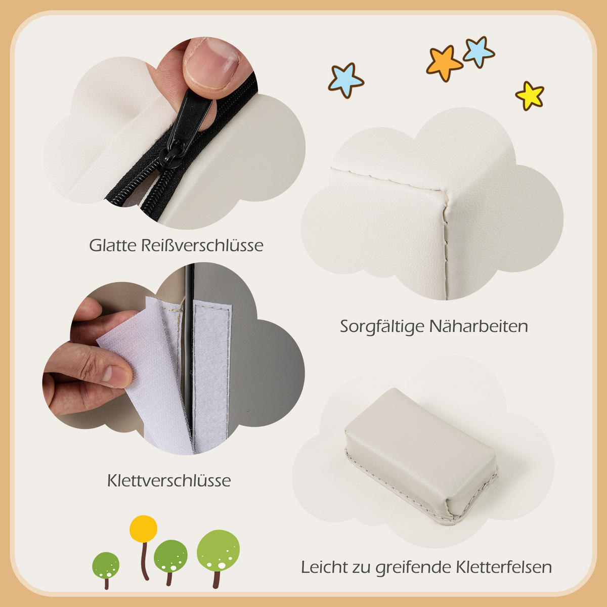 MJUKA BYGGKLOSSAR Vit (6 delar) - Vit, Plast (40/20/40cm) - COSTWAY