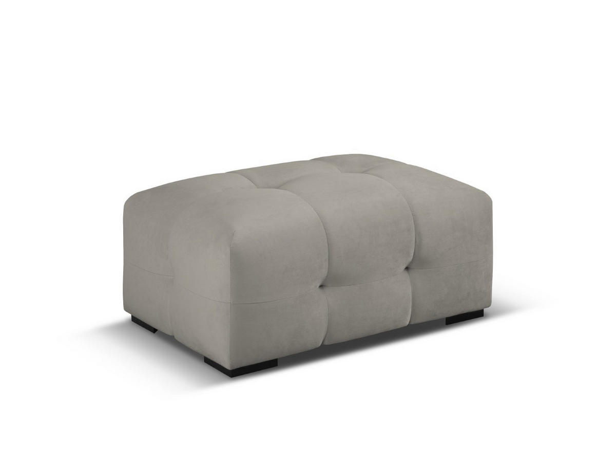 POUF Kendal aus Samt dunkelgrau - Dunkelgrau, Textil (104/45/72cm) - Micadoni
