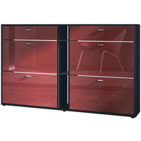 SCHUHSCHRANK Today Fronten in Bordeaux Hochglanz - Bordeaux, Holzwerkstoff (155.5/95/28cm) - Vladon