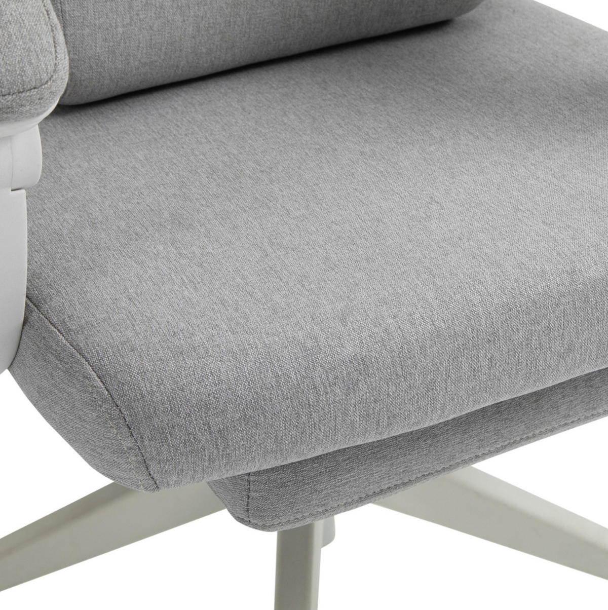 BÜROSTUHL ergonomisch höhenverstellbar Grau mit Fußstütze - Grau, Kunststoff (68/117/62cm) - Meubliv