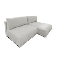 ECKSOFA Sora mit Schlaffunktion, Bettkasten und extra tiefer Komfortzone aus hochwertigem Hellgrau Strukturstoff - Hellgrau/Schwarz, Holz/Kunststoff (200/140cm) - S-Style