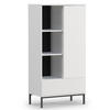 REGAL Queba 1T 1S Weiß 70/140/41 cm – weißes Regal mit Schublade - Schwarz/Weiß, Holzwerkstoff (70/140/41cm) - AX Living