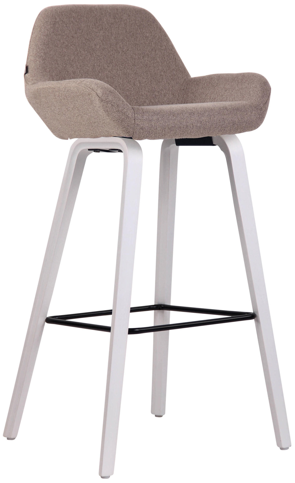 BARHOCKER Stoff taupe - Taupe/Weiß, Holz/Textil (52/103/51cm) - CLP