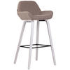BARHOCKER Stoff taupe - Taupe/Weiß, Holz/Textil (52/103/51cm) - CLP