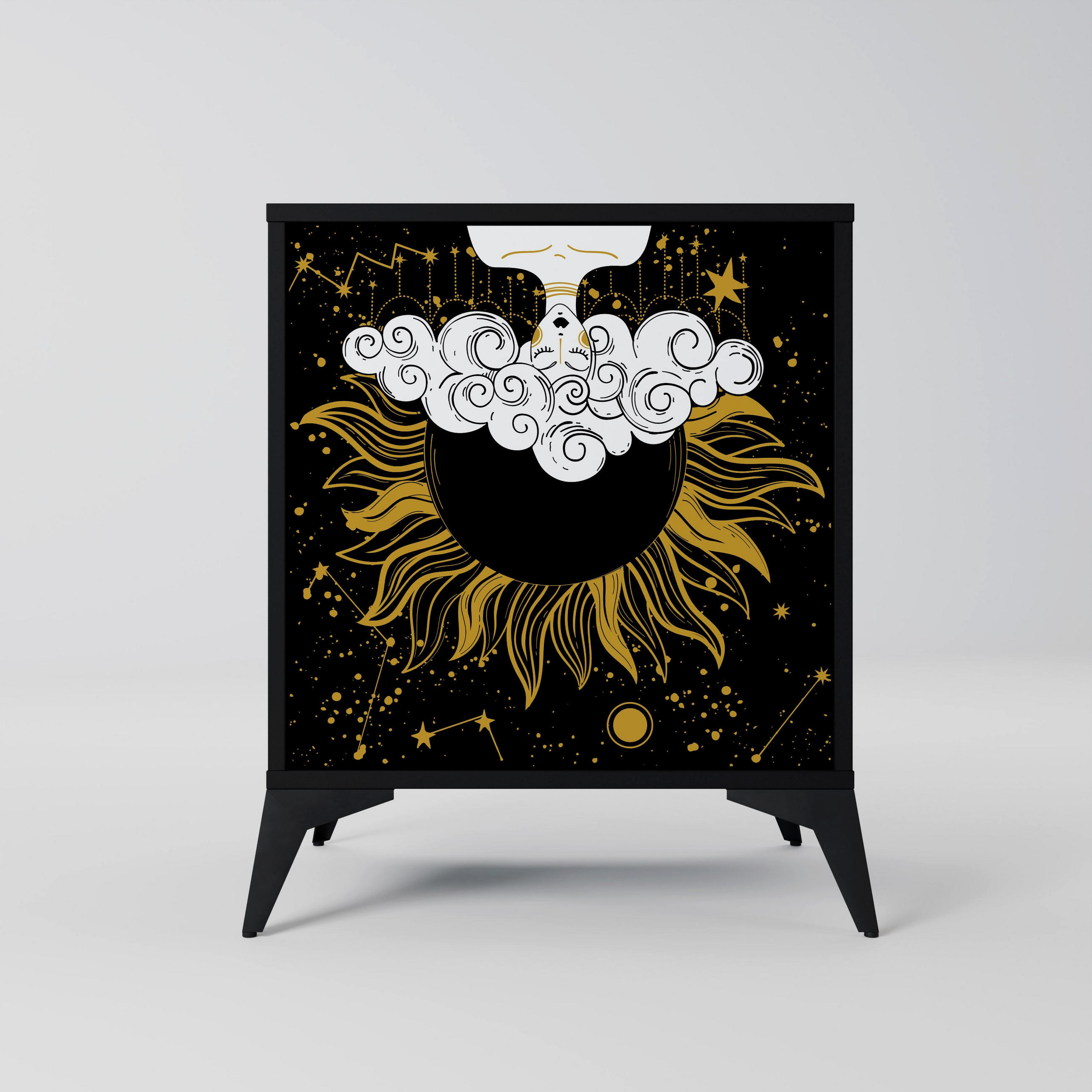 SpaceRebels Sideboard Schwarz 57.5x70.5x42 cm