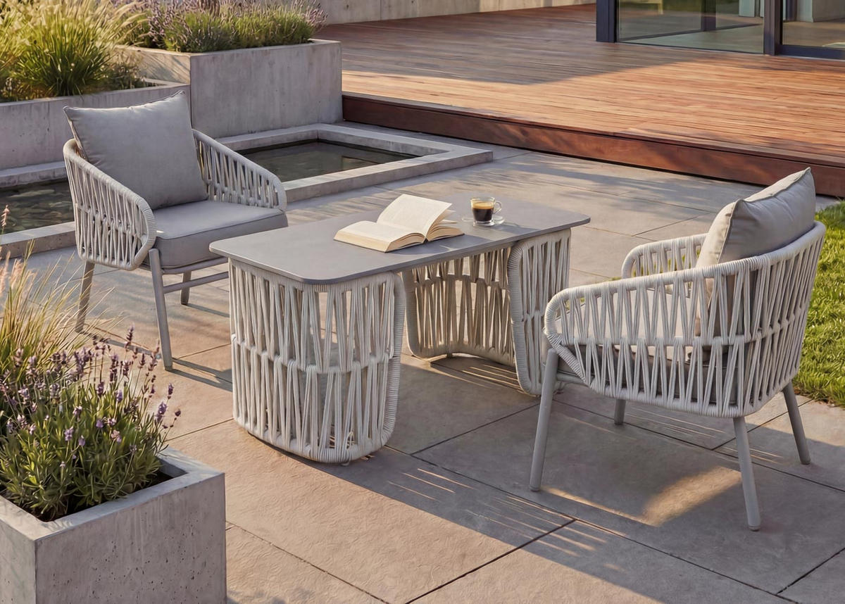 LOUNGETISCH eckig Hellgrau, Grau - Hellgrau/Grau, Metall (45/90/43cm) - MCW