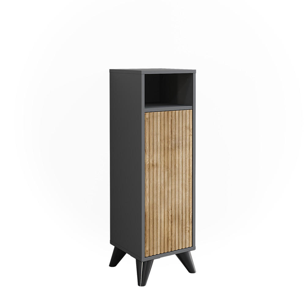 MIDISCHRANK Leano Anthrazit/Bergeiche 30 x 97 cm mit Tür - Anthrazit, Holzwerkstoff (30/97/30cm) - Vicco